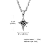 Black Zircon Star Necklace Dark Warrior Pendant