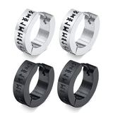 Norse Viking Runes Hoop Earrings