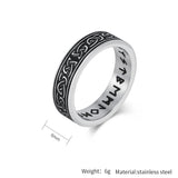 Vintage Runes Celtic Knot Stainless Steel Ring