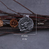 Viking Fenrir Wolf Head Pendant Necklace