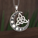 Celtic Knot Moon Trinity Symbol Necklace