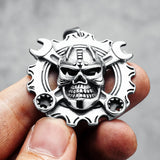 Gear Skull Biker Engineer Pendant Necklace