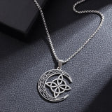 Celtic Knot Moon Trinity Symbol Necklace