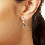 Black Pave Stones Skull Earrings