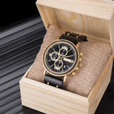 Reloj de pulsera cronógrafo de madera Nordic Sunrise 
