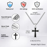 Silver and Black Cross Necklace