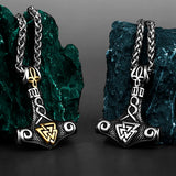 Viking Mjolnir Rune Amulet Necklace
