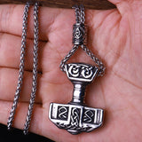 Beaded Viking Mjolnir Pendant Necklace for Men