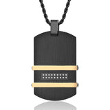 Black Plated Zircon Dog Tag Pendant