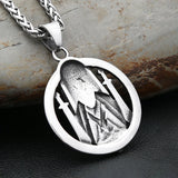 Norse God Odin Double Sword Pendant Necklace