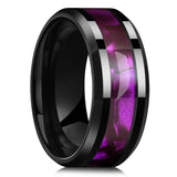 Black Koa Wood Inlay Titanium Wedding Ring