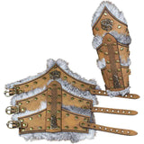 Medieval Leather Arm Guards - Gauntlet Wristbands for LARP & Cosplay