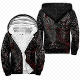 Norse God Odin Warm Jacket Fleece Zip Hoodie