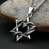 Star of David Snake Pendant Necklace