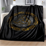 Vikings Norse Mythology Odin Valhalla Symbols - Soft Plush Blankets