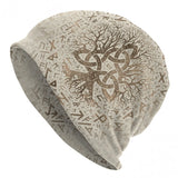Norse Yggdrasil Cap Triquetra Symbol Beanie Hats