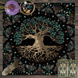 Tree of Life Tarot Rune Altar Cloth