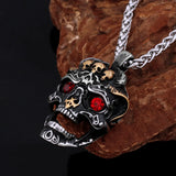 Creative 316L Stainless Steel Ghost Skull Necklace Vintage Viking Men's Neo-Gothic Fashion Rock Party Pendant Amulet Jewelry