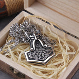 Mjolnir Rune Amulet Necklace – Vegvisir, Wolf & Raven