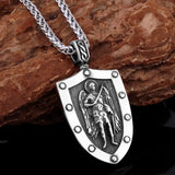 Saint Michael Archangel Shield Pendant Necklace
