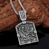 Saint Michael Archangel Shield Pendant Necklace