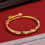 Luxury 24K Twisted Gold Bracelet