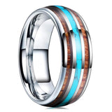 Black Koa Wood Inlay Titanium Wedding Ring