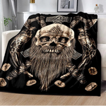 Vikings Norse Mythology Odin Valhalla Symbols - Soft Plush Blankets