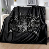 Vikings Norse Mythology Odin Valhalla Symbols - Soft Plush Blankets