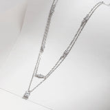 Double Layer Moissanite  Pendant Necklace