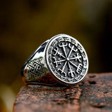 Antique Viking Vegvisir Compass Rings