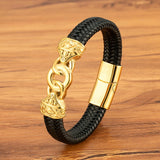 Vintage Interlocking Leather Braided Bracelet