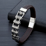 Viking Biker Braided Leather Bracelet