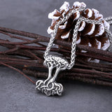 Viking Tree of Life Rune Thor Hammer Necklace