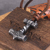 Viking Thor's Hammer Leather Necklace