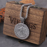 Viking Wolf Head Rune Necklace