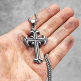 Gothic Carved Cross Pendant