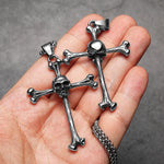 Skull Bone Cross Men's Necklaces - Gothic Punk Rock Jewelry