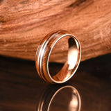 Wooden Whiskey Barrel Guitar String Inlaid Ring