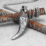 Carved Wolf Teeth Necklace