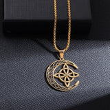 Celtic Knot Moon Trinity Symbol Necklace