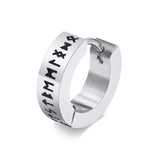 Norse Viking Runes Hoop Earrings