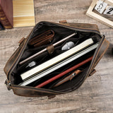 Vintage Leather Briefcase Laptop Shoulder Bag