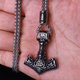 Beaded Viking Mjolnir Pendant Necklace for Men