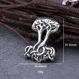 Viking Tree of Life Rune Thor Hammer Necklace