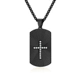 Square Zircon Cross Pendant Necklace