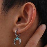 Natural Stone Crescent Moon Earrings