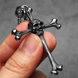 Skull Bone Cross Men's Necklaces - Gothic Punk Rock Jewelry