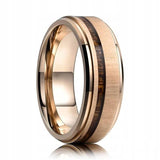 Black Koa Wood Inlay Titanium Wedding Ring