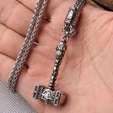 Beaded Viking Mjolnir Pendant Necklace for Men